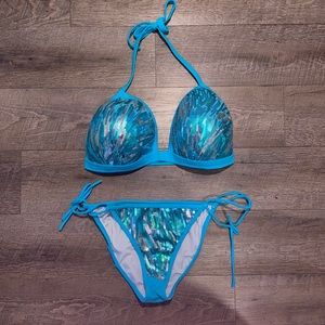 Enhancer Push-Up Triangle Top With Sequence Bikini Set